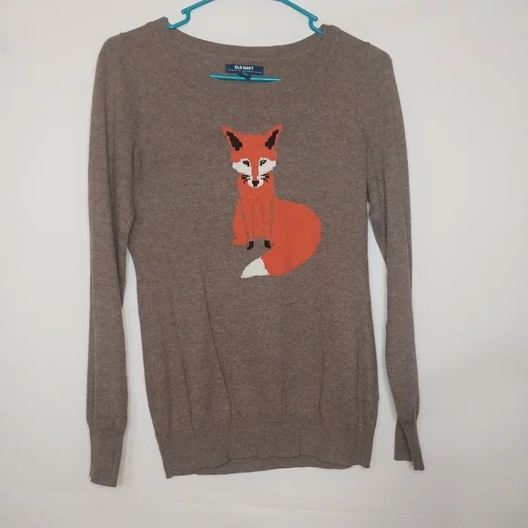 Old Navy Sweaters Old Navy Fox Sweater Brown Size Xs Poshmark